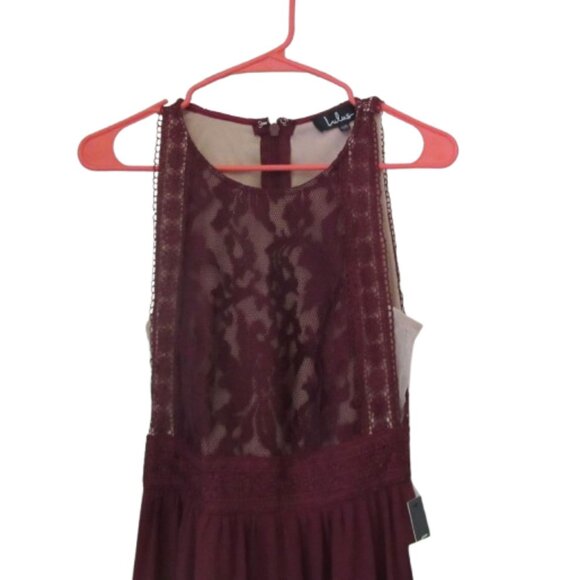 NWT, Lulus Forever And Always Burgundy Lace Maxi Dress Size XS - Picture 5 of 11